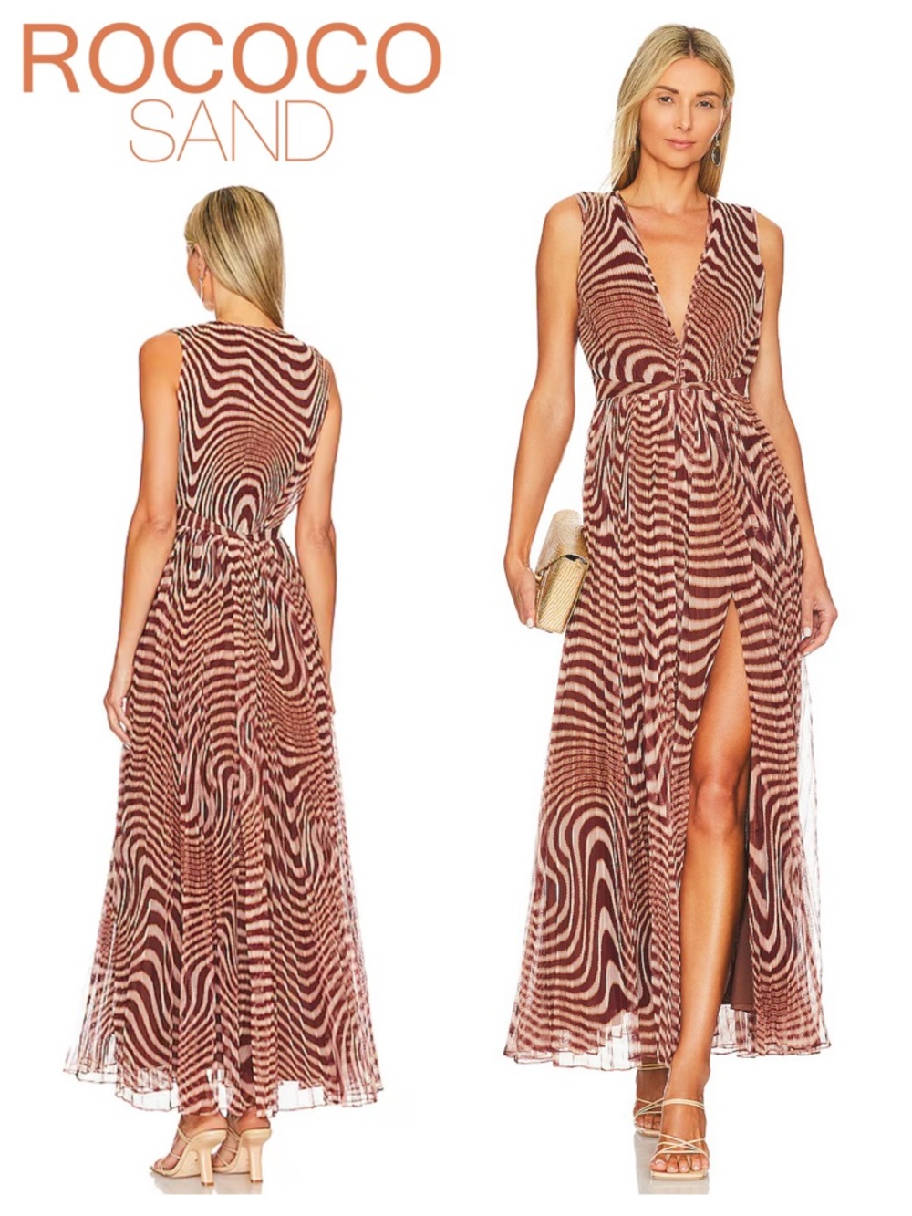 ROCOCO SAND Maxi Dress in Brown Zebra